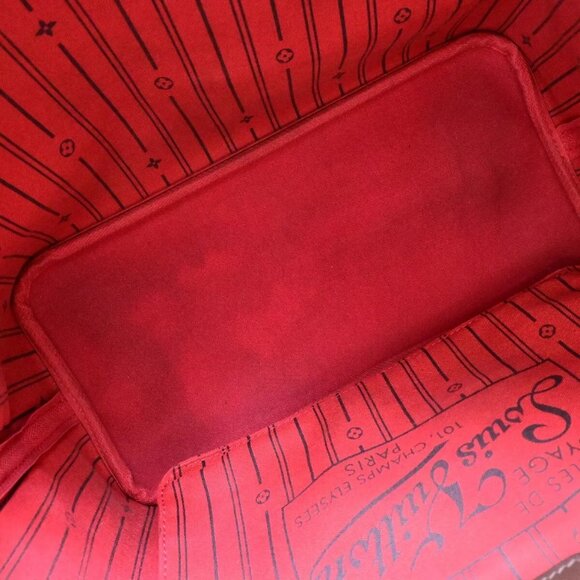 LOUIS VUITTON Neverfull MM Shoulder Tote Bag Damier Leather Brown - Picture 10 of 16